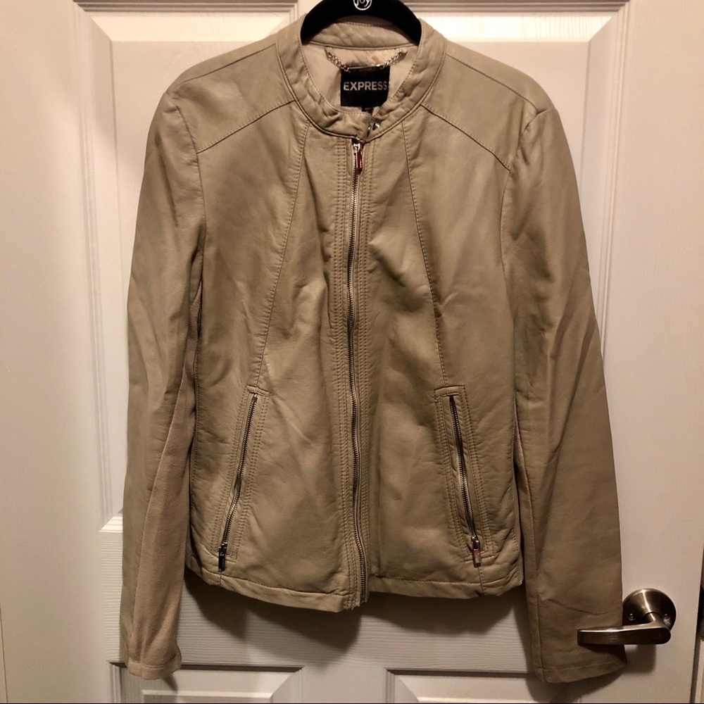 ‼️SALE: Express Beige Leather Jacket